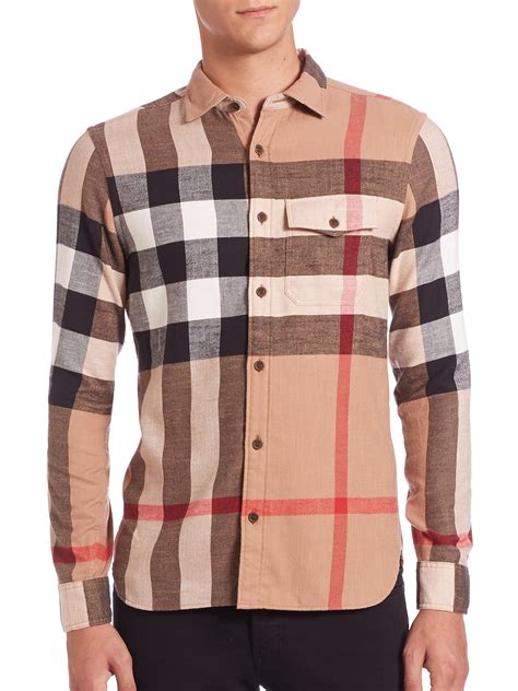 burberry check shirt men